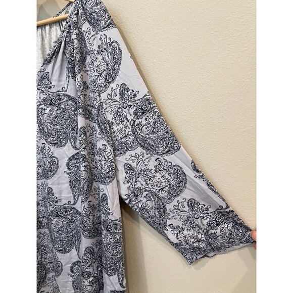 J. Jill Pure Jill Women's Pullover V-Neck Tunic Blouse 2X Long Sleeves Purple - Picture 6 of 9